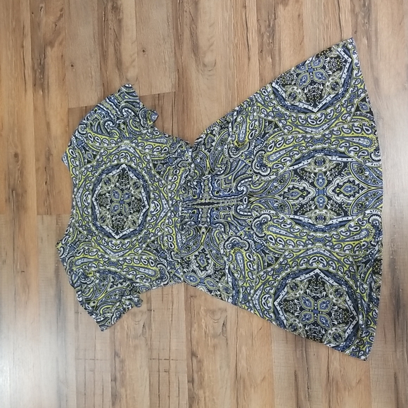SOMA Live Lounge Wear Luxuriously Soft Paisley Print Twist Front Top Tunic Shirt - Picture 11 of 13